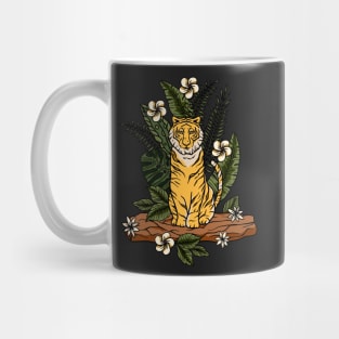 tiger and flowers art Mug